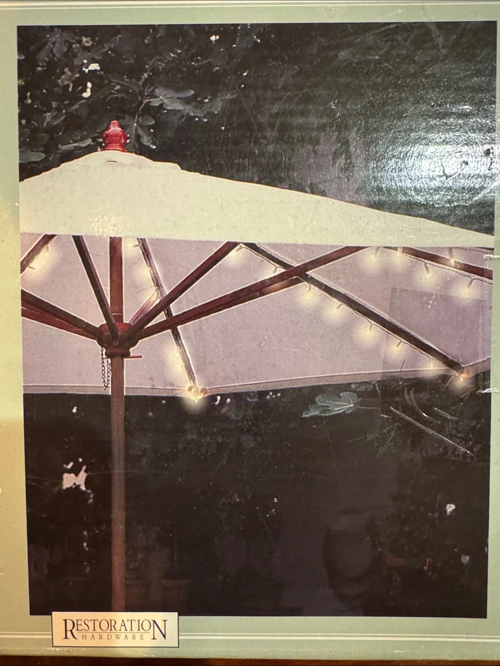 NIB Restoration Hardware Soirée Umbrella Lights Entertainment Outdoor Living NEW